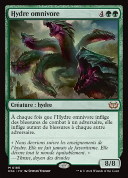Hydre omnivore, carte Magic DSC 185 — extension Duskmourn: House of Horror Commander