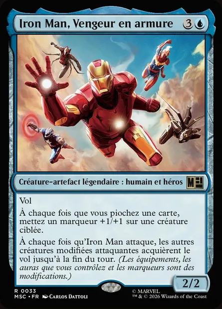 Iron Man, Vengeur en armure, carte Magic MSC 33 — extension Marvel Super Heroes Commander