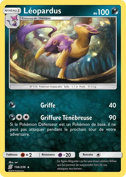 Léopardus, carte Pokémon UNM 136 — extension Harmonie des Esprits
