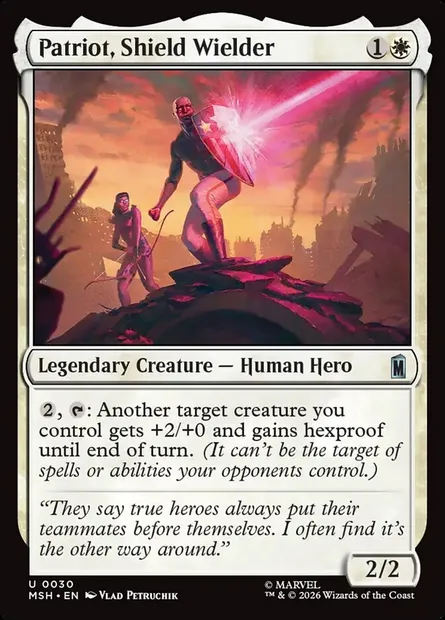 Patriot, Shield Wielder, Magic card MSH 30 — Marvel Super Heroes set