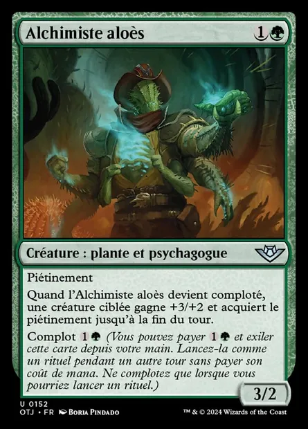 Alchimiste aloès, carte Magic OTJ 152 — extension Outlaws of Thunder Junction