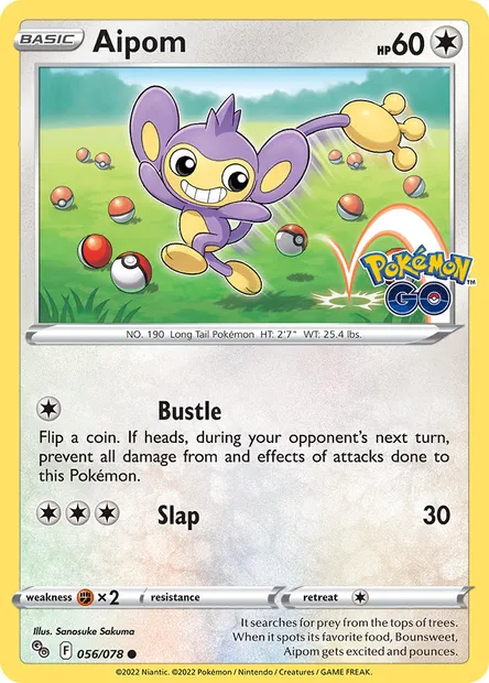 Aipom, Pokémon card PGO 056 — Pokémon GO set
