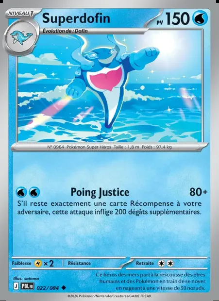 Superdofin, carte Pokémon PBL 022 — extension Nuit Noire