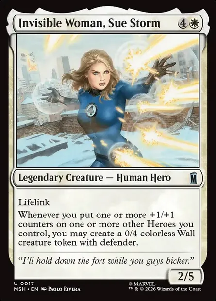 Invisible Woman, Sue Storm, Magic card MSH 17 — Marvel Super Heroes set