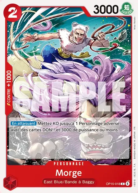 Morge, carte One Piece OP15-018 — extension AVENTURE SUR L'ÎLE DE DIEU