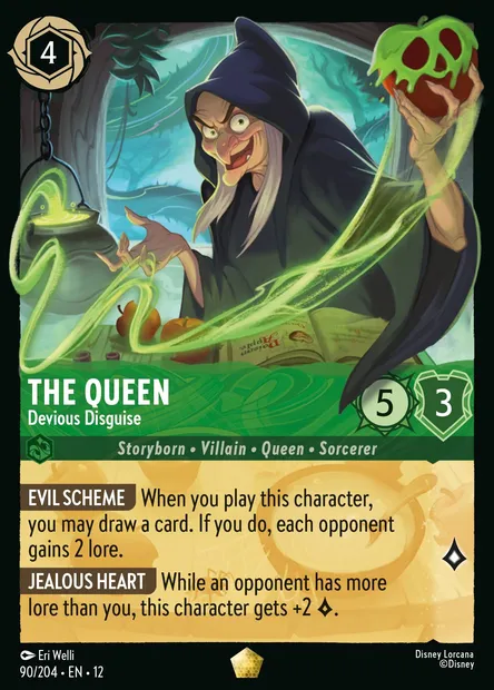 The Queen - Devious Disguise, Disney Lorcana card CH12-090 — Wilds Unknown set