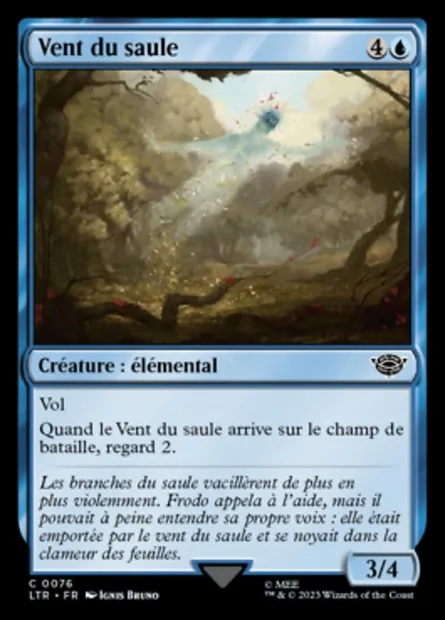 Vent du saule, carte Magic LTR 76 — extension Le Seigneur des Anneaux : chroniques de la Terre du Milieu
