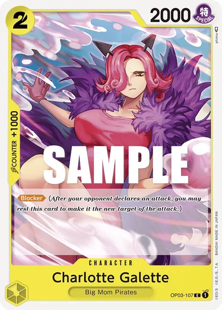 Charlotte Galette, One Piece card OP03-107 — PILLARS OF STRENGTH set