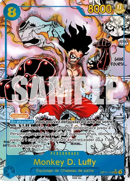 Monkey D. Luffy, carte One Piece OP11-118 — extension DES POINGS VIFS COMME L'ÉCLAIR