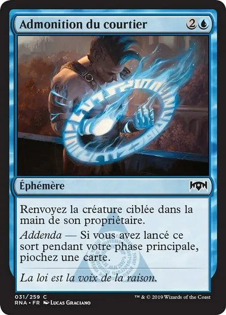 Admonition du courtier, carte Magic RNA 31 — extension L'allégeance de Ravnica