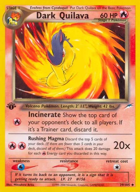Dark Quilava, Pokémon card NDE 39 — Neo Destiny set
