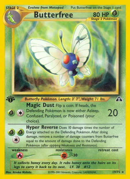 Butterfree, Pokémon card ND 19 — Neo Discovery set