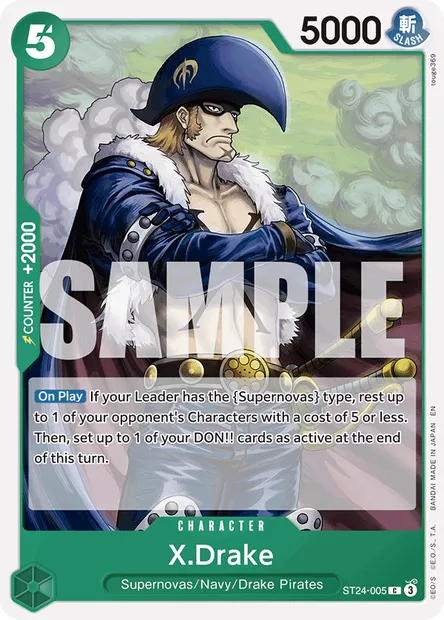 X.Drake, One Piece card ST24-005 — GREEN Jewelry Bonney set