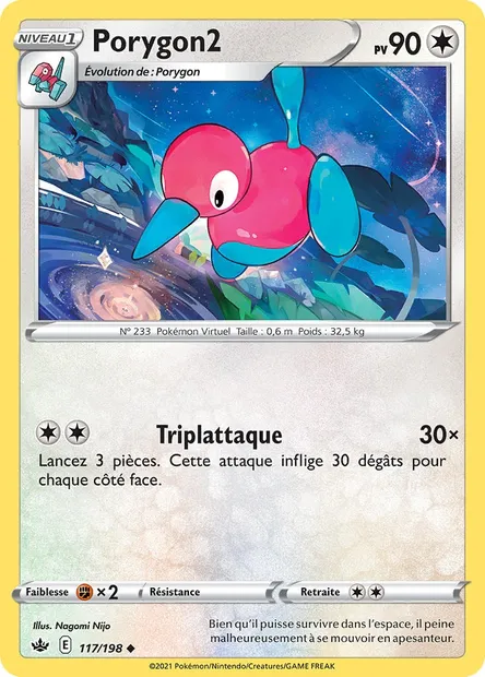 Porygon2, carte Pokémon CRE 117 — extension Règne de Glace