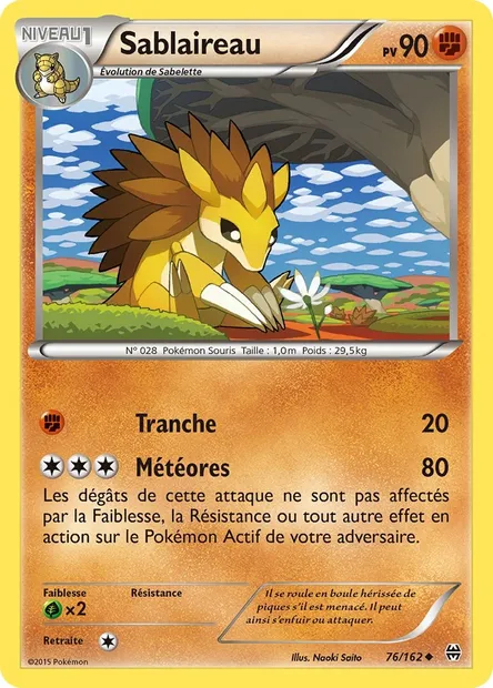Sablaireau, carte Pokémon BKT 76 — extension Impulsion Turbo