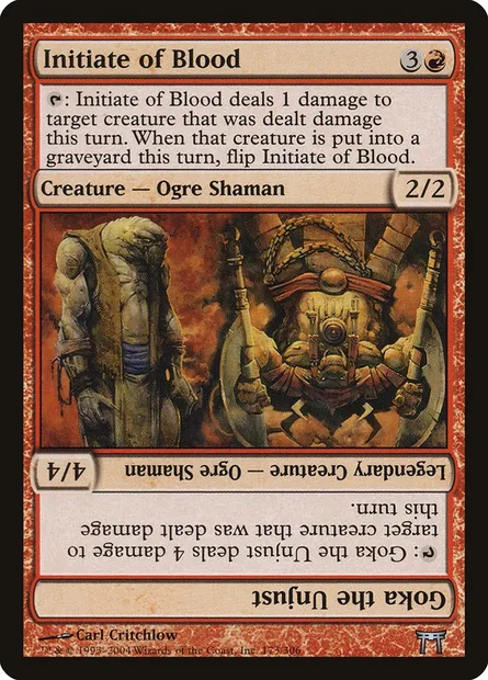 Initiate of Blood // Goka the Unjust, carte Magic CHK 173 — extension Guerriers de Kamigawa