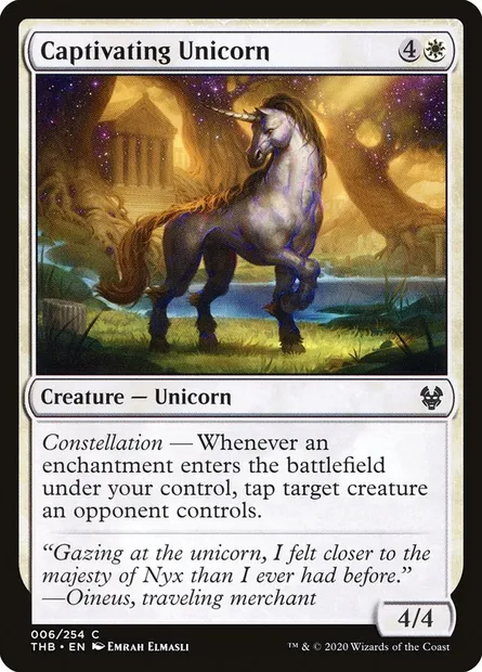 Captivating Unicorn, Magic card THB 6 — Theros Beyond Death set
