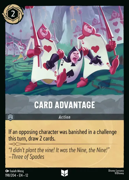 Card Advantage, Disney Lorcana card CH12-198 — Wilds Unknown set