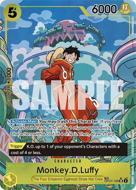 Monkey D. Luffy, carte One Piece OP07-109 — extension 500 YEARS IN THE FUTURE