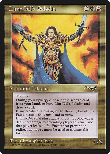 Paladin de Lim-Dûl, carte Magic ALL 108 — extension Alliances