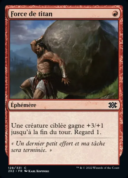Force de titan, carte Magic 2X2 128 — extension Double Masters 2022