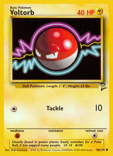 Voltorb, Pokémon card B2 98 — Base Set 2 set