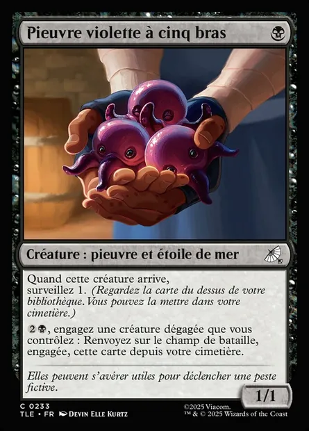 Pieuvre violette à cinq bras, carte Magic TLE 233 — extension Avatar: The Last Airbender Eternal