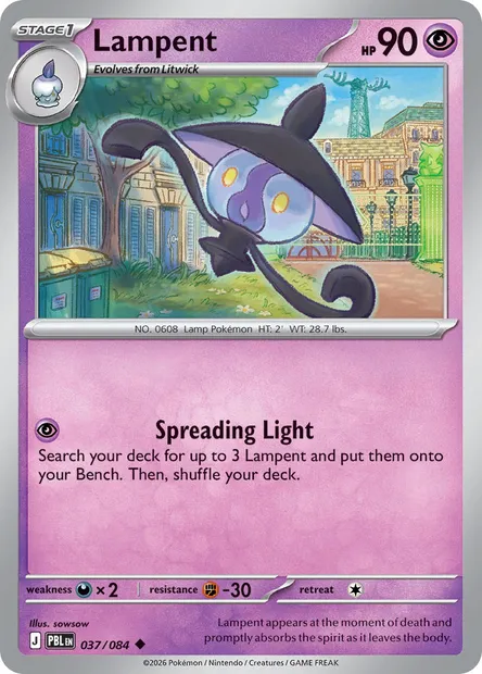 Lampent, Pokémon card PBL 037 — Pitch Black set