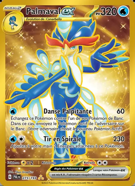 Palmaval-ex, carte Pokémon PAL 273 — extension Évolutions à Paldea