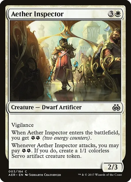 Aether Inspector, Magic card AER 3 — Aether Revolt set