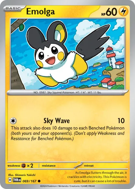 Emolga, Pokémon card TWM 069 — Twilight Masquerade set