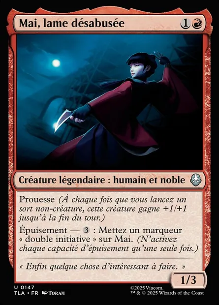 Mai, lame désabusée, carte Magic TLA 147 — extension Avatar: The Last Airbender
