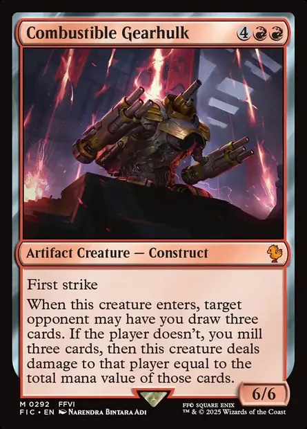Combustible Gearhulk, Magic card FIC 292 — Final Fantasy Commander set