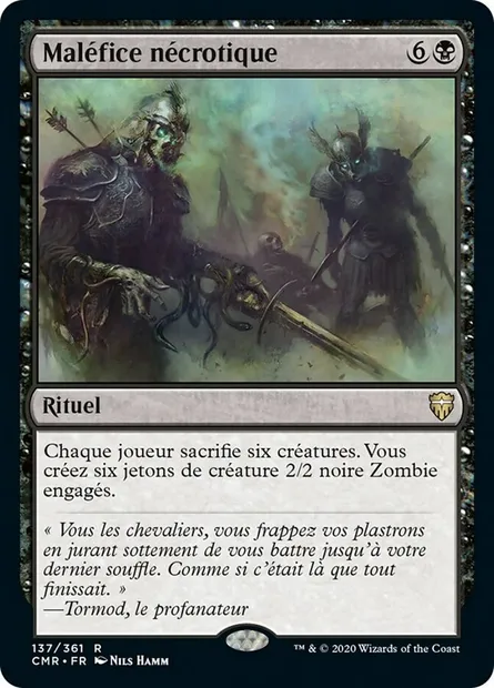 Maléfice nécrotique, carte Magic CMR 137 — extension Commander Legends