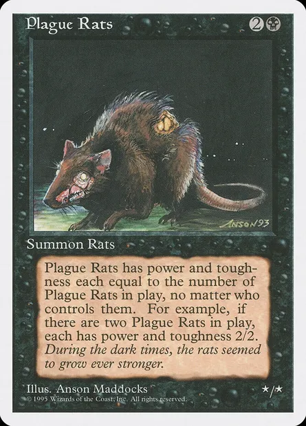 Plague Rats, Magic card 4ED 154 — Fourth Edition set