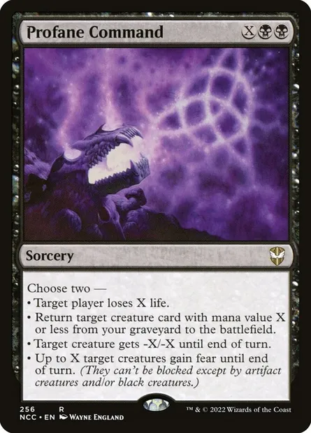 Profane Command, Magic card NCC 256 — New Capenna Commander set