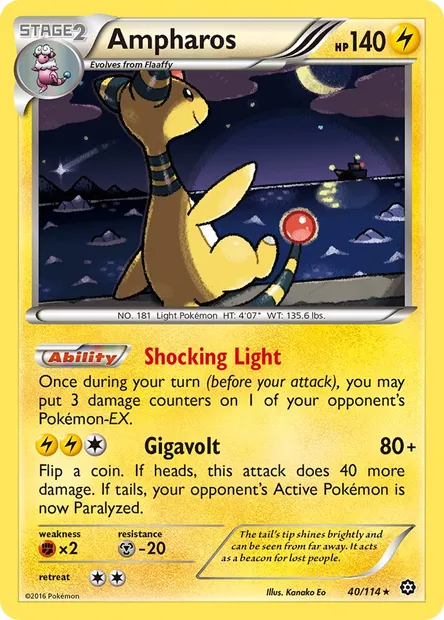 Ampharos, Pokémon card STS 40 — Steam Siege set
