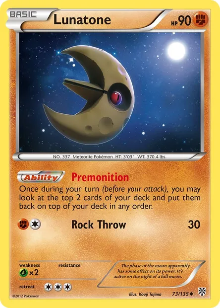 Lunatone, Pokémon card PLS 73 — Plasma Storm set