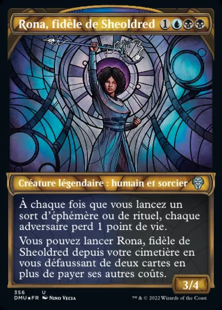 Rona, fidèle de Sheoldred, carte Magic DMU 356 — extension Dominaria Uni