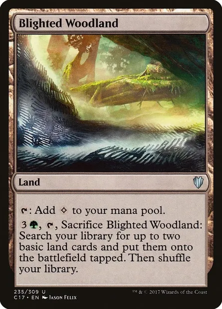 Blighted Woodland, Magic card C17 235 — Commander 2017 set
