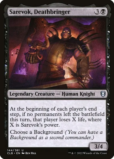 Sarevok, Deathbringer, Magic card CLB 144 — Commander Legends: Battle for Baldur's Gate set