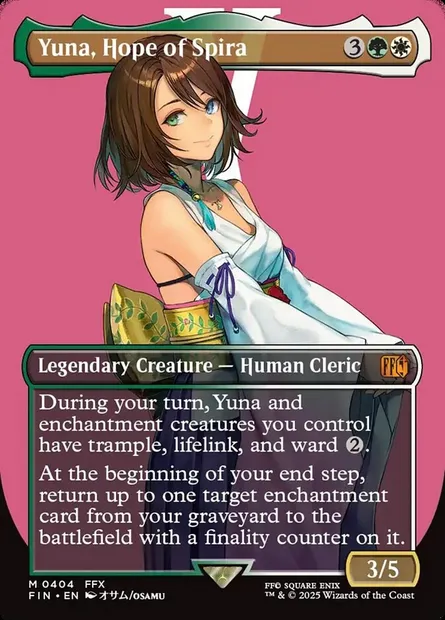 Yuna, Hope of Spira, Magic card FIN 404 — Final Fantasy set