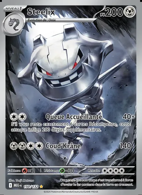 Steelix, carte Pokémon MEG 150 — extension Méga-Évolution