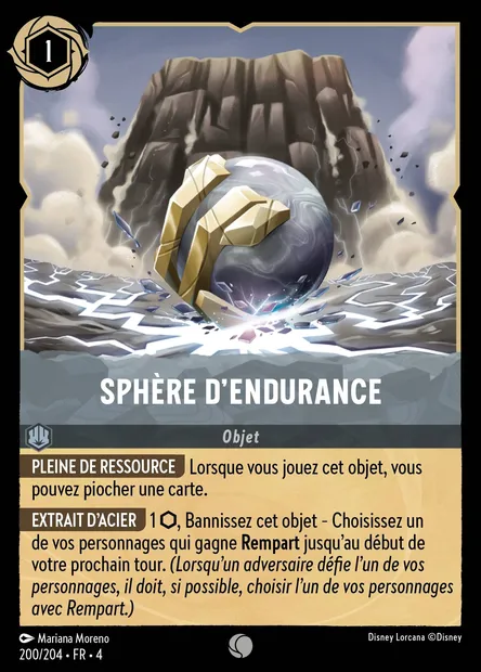 Sphère d'endurance, carte Disney Lorcana CH4-200 — extension Le Retour d'Ursula