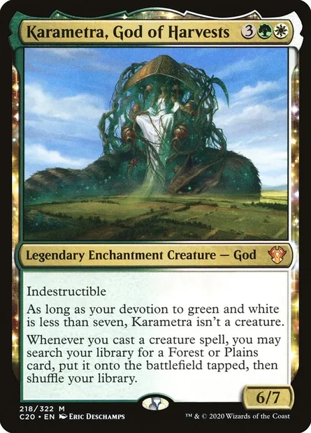 Karametra, God of Harvests, Magic card C20 218 — Commander 2020 set