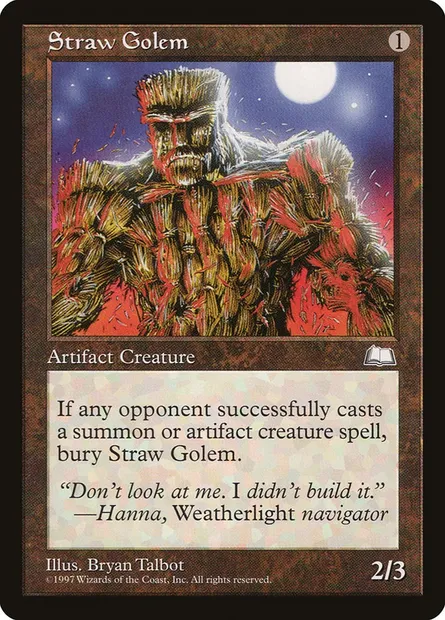 Straw Golem, Magic card WTH 158 — Weatherlight set