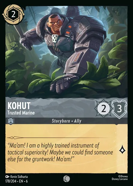 Kohut - Trusted Marine, Disney Lorcana card CH6-178 — Azurite Sea set