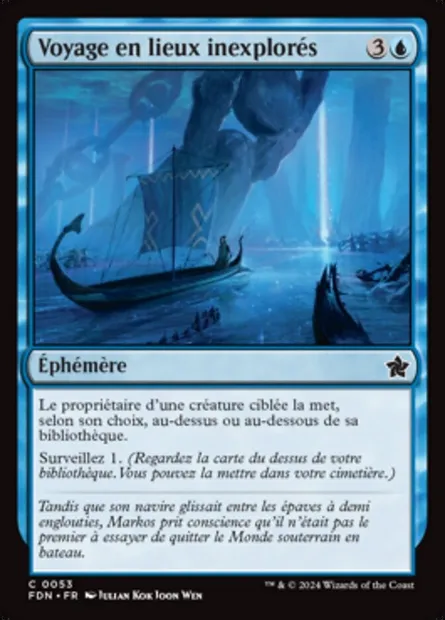 Voyage en lieux inexplorés, carte Magic FDN 53 — extension Foundations