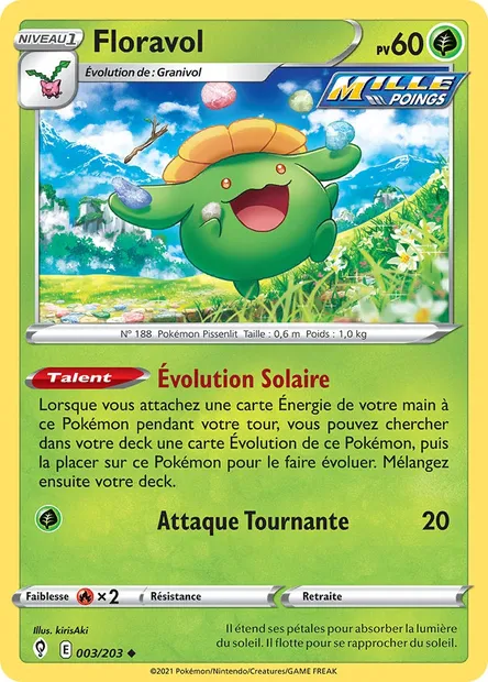 Floravol, carte Pokémon EVS 3 — extension Évolution Céleste