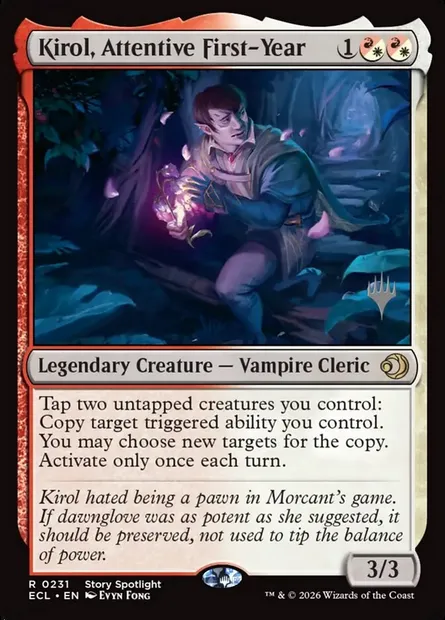 Kirol, Attentive First-Year, Magic card PECL 231p — Lorwyn Eclipsed Promos set